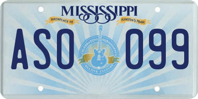 MS license plate ASO099