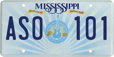 MS license plate ASO101