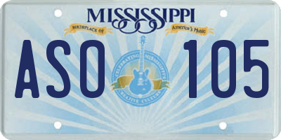 MS license plate ASO105