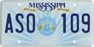 MS license plate ASO109