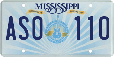 MS license plate ASO110