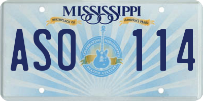 MS license plate ASO114