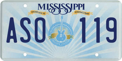 MS license plate ASO119
