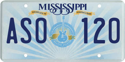 MS license plate ASO120