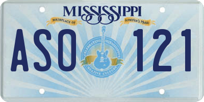 MS license plate ASO121