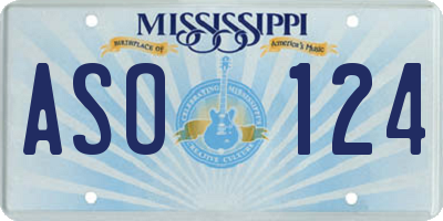 MS license plate ASO124