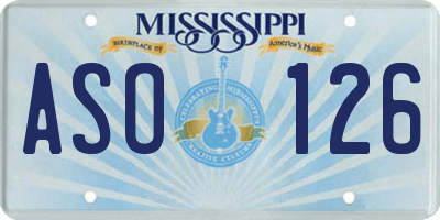 MS license plate ASO126