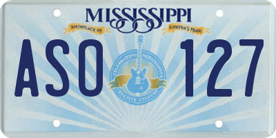 MS license plate ASO127