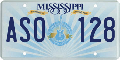 MS license plate ASO128