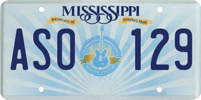 MS license plate ASO129