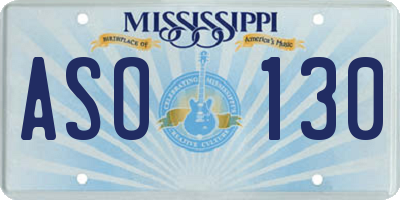 MS license plate ASO130