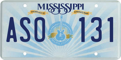 MS license plate ASO131