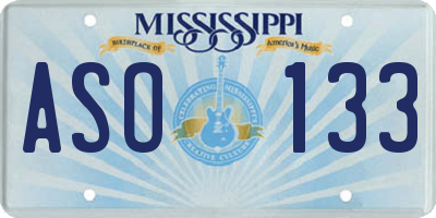 MS license plate ASO133