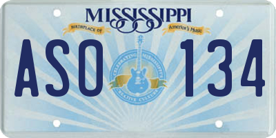 MS license plate ASO134