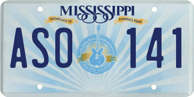 MS license plate ASO141