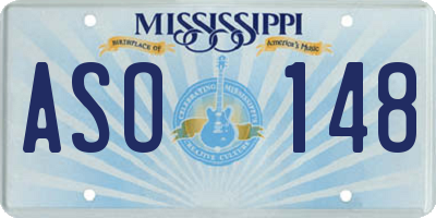 MS license plate ASO148