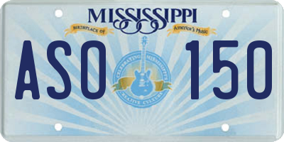 MS license plate ASO150