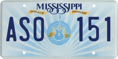 MS license plate ASO151