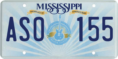 MS license plate ASO155