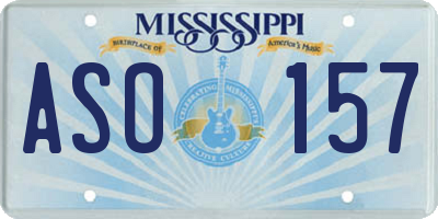 MS license plate ASO157