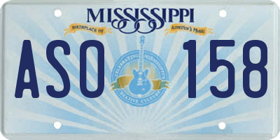 MS license plate ASO158
