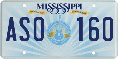 MS license plate ASO160