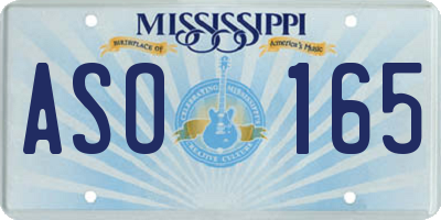 MS license plate ASO165