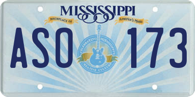 MS license plate ASO173