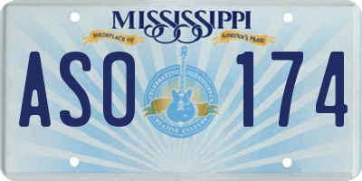 MS license plate ASO174