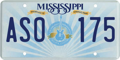 MS license plate ASO175