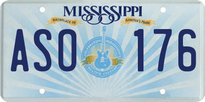 MS license plate ASO176