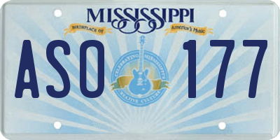 MS license plate ASO177