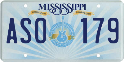 MS license plate ASO179