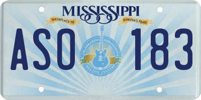 MS license plate ASO183