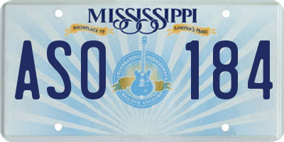 MS license plate ASO184