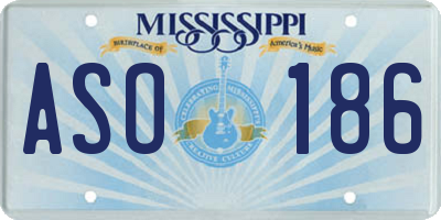 MS license plate ASO186