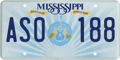 MS license plate ASO188