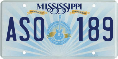 MS license plate ASO189