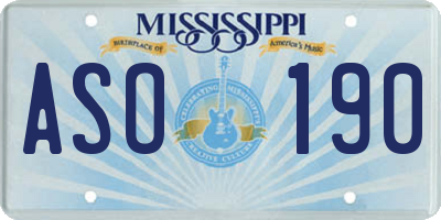 MS license plate ASO190