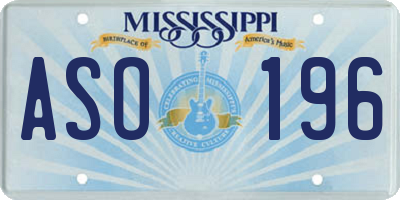 MS license plate ASO196