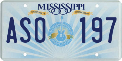 MS license plate ASO197