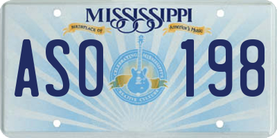 MS license plate ASO198