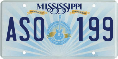 MS license plate ASO199
