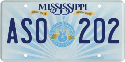 MS license plate ASO202