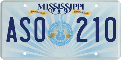 MS license plate ASO210
