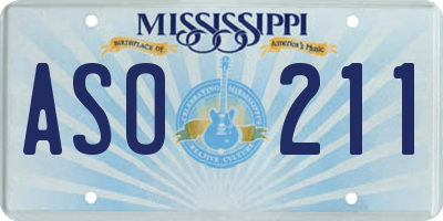 MS license plate ASO211