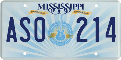 MS license plate ASO214