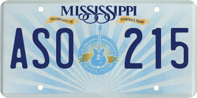 MS license plate ASO215