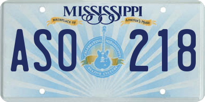 MS license plate ASO218
