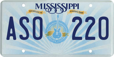 MS license plate ASO220